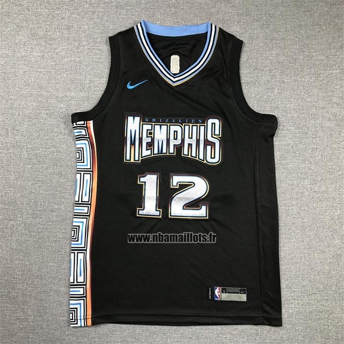 Maillot Enfant Memphis Grizzlies Ja Morant NO 12 Ville 2022-23 Noir